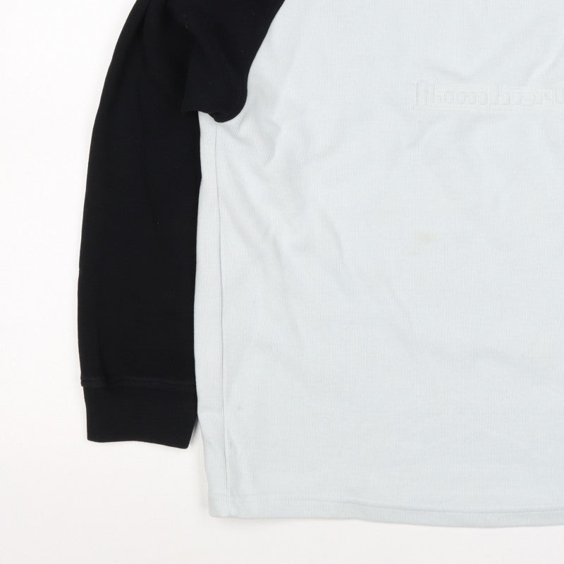 Lambretta Men’s White Black XL Logo Raglan Crew Neck Sweatshirt