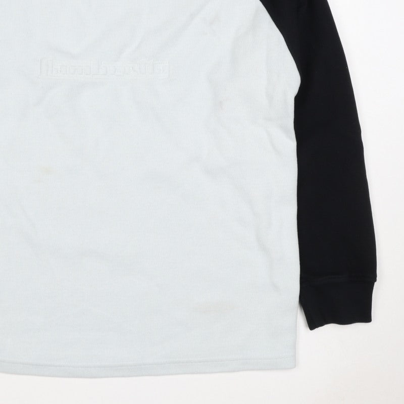 Lambretta Men’s White Black XL Logo Raglan Crew Neck Sweatshirt