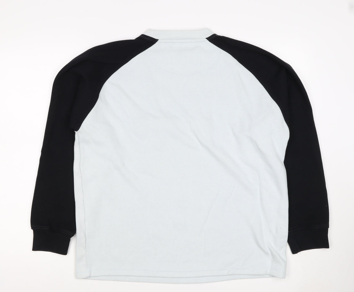 Lambretta Men’s White Black XL Logo Raglan Crew Neck Sweatshirt
