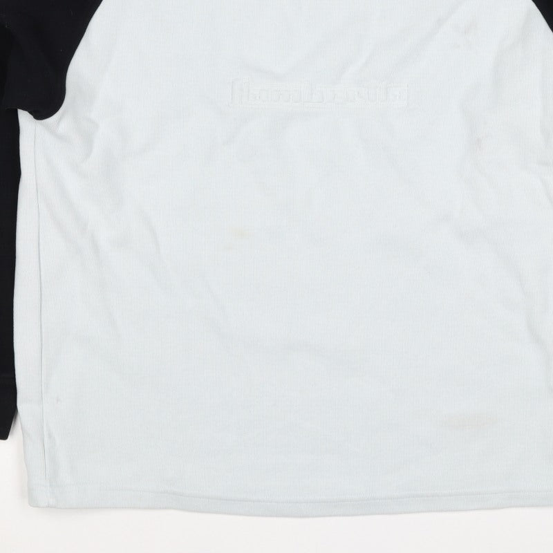 Lambretta Men’s White Black XL Logo Raglan Crew Neck Sweatshirt