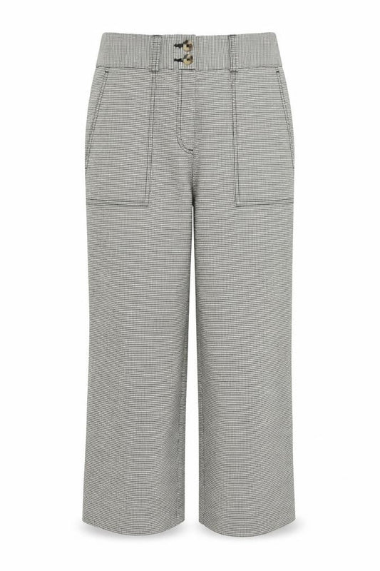 Marks & Spencer The Evie Women Grey Check Straight Trousers UK 8 Short