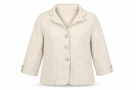 Kale Women’s Beige UK 14 Linen Blend 3 Button Casual Blazer Jacket