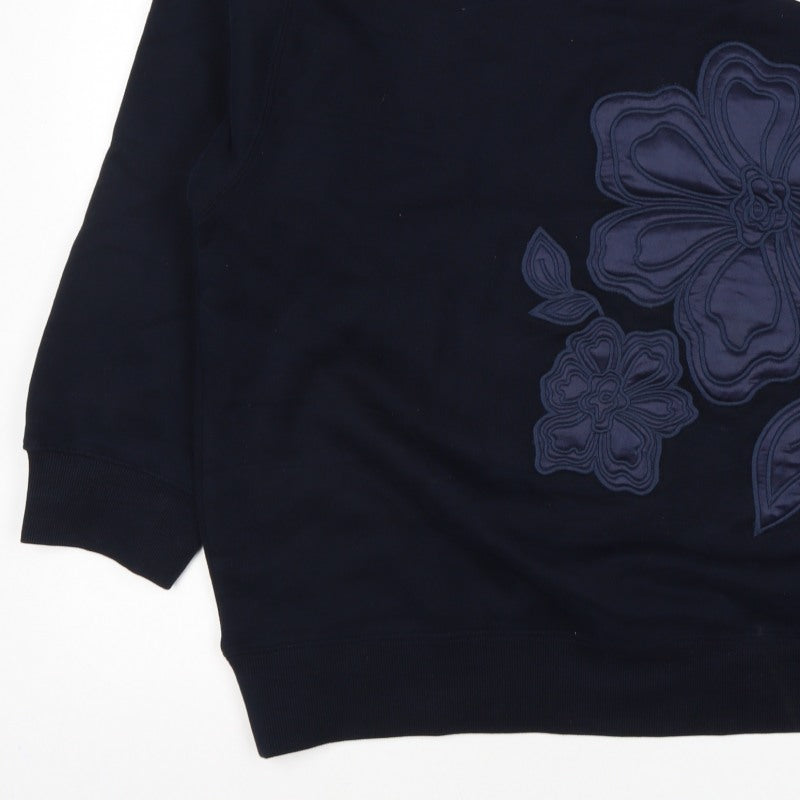 Marks and Spencer Women Navy XL Floral Appliqué Pullover Sweatshirt