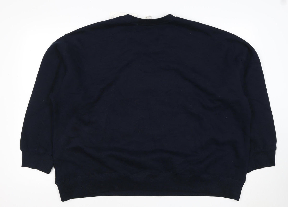 Marks and Spencer Women Navy XL Floral Appliqué Pullover Sweatshirt