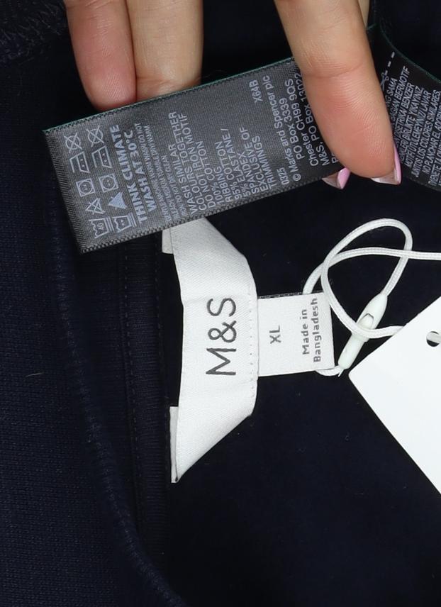 Marks and Spencer Women Navy XL Floral Appliqué Pullover Sweatshirt