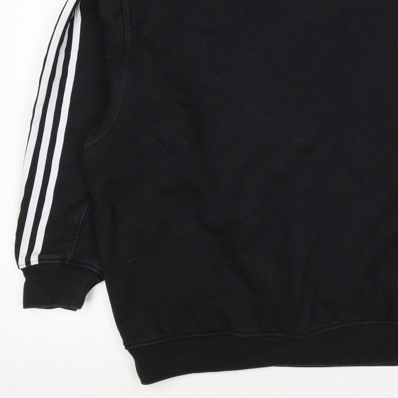 adidas Women’s Black UK 14 3 Stripe Logo Pocket Pullover Sweatshirt