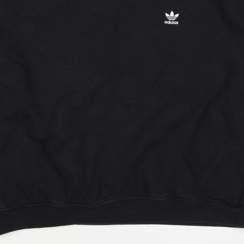 adidas Women’s Black UK 14 3 Stripe Logo Pocket Pullover Sweatshirt