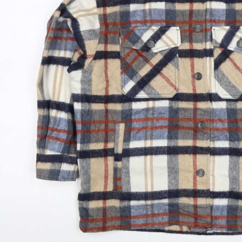 Zara Women’s Multicoloured S Plaid Check Snap Shirt Jacket