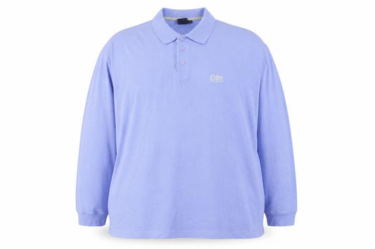 Cotton Traders Men's Blue 4XL Long Sleeve Cotton Logo Polo Shirt