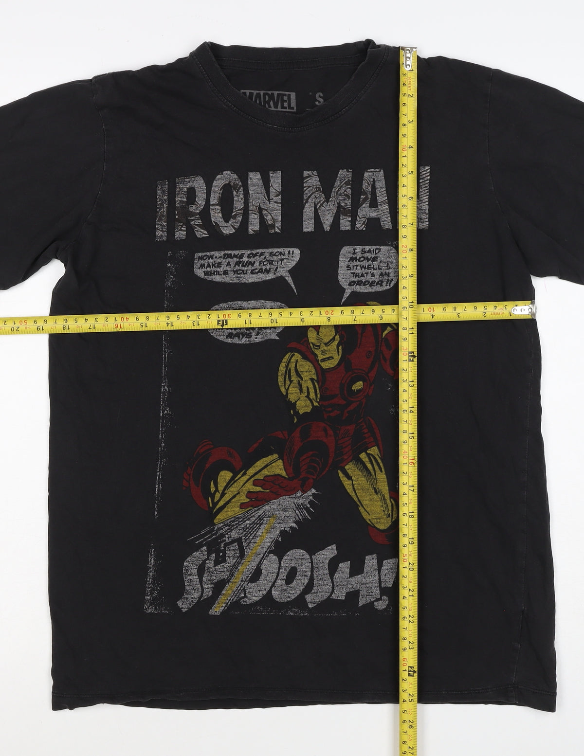 Marvel Men's Black S Iron Man Graphic Print Crew Neck T-Shirt
