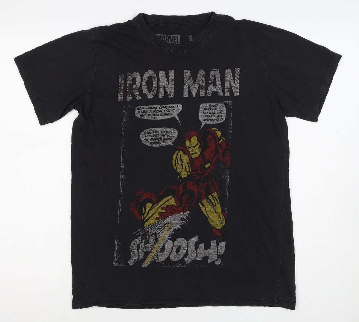 Marvel Men's Black S Iron Man Graphic Print Crew Neck T-Shirt