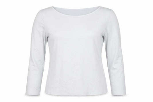 Tahari Women White M Basic Stretch Scoop Neck Long Sleeve Top