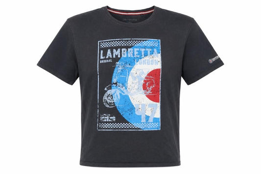 Lambretta Men's Black L London Scooter Graphic Crew Neck T-Shirt