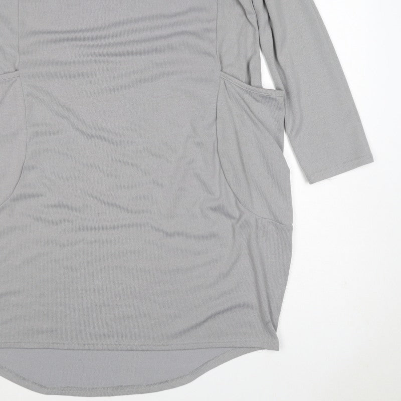 KidsForm Teens Grey XL Shift Dress 3/4 Sleeve Jersey Pockets