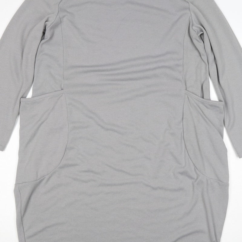 KidsForm Teens Grey XL Shift Dress 3/4 Sleeve Jersey Pockets