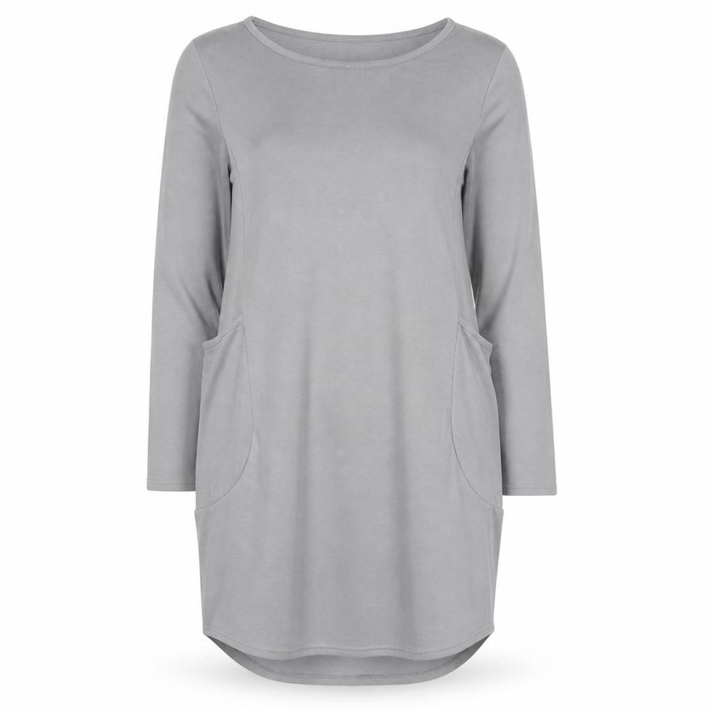 KidsForm Teens Grey XL Shift Dress 3/4 Sleeve Jersey Pockets