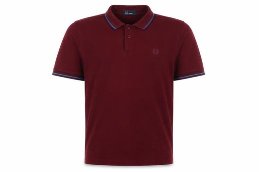 Fred Perry Men’s Red L Cotton Pique Polo Blue Tipped Collar