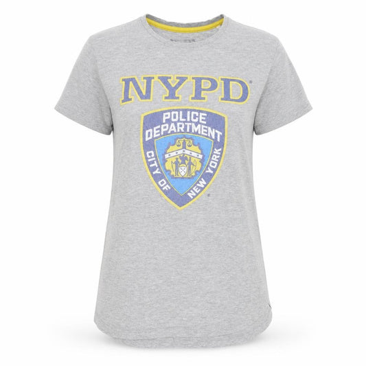 NYPD Women’s Grey UK 10-12 Basic Jersey T-Shirt New York Police
