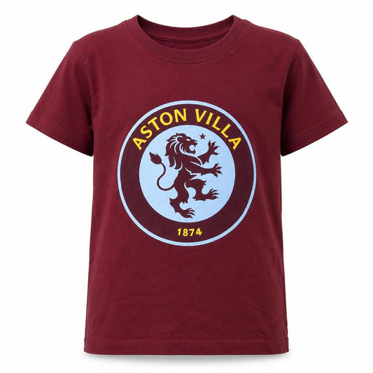 AVFC Aston Villa Teens XS Red Graphic Print Cotton T-Shirt