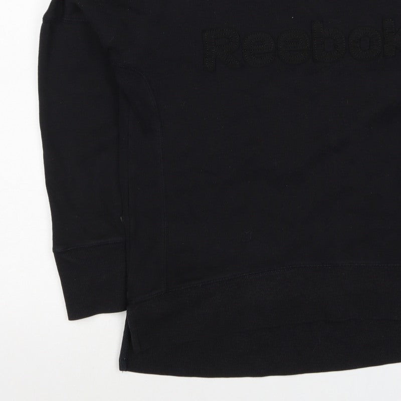Reebok Women’s Black S Logo Crew Neck Pullover Sweatshirt