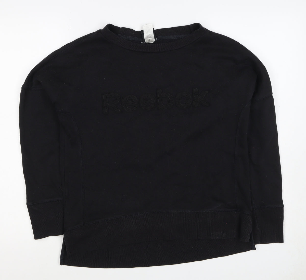 Reebok Women’s Black S Logo Crew Neck Pullover Sweatshirt