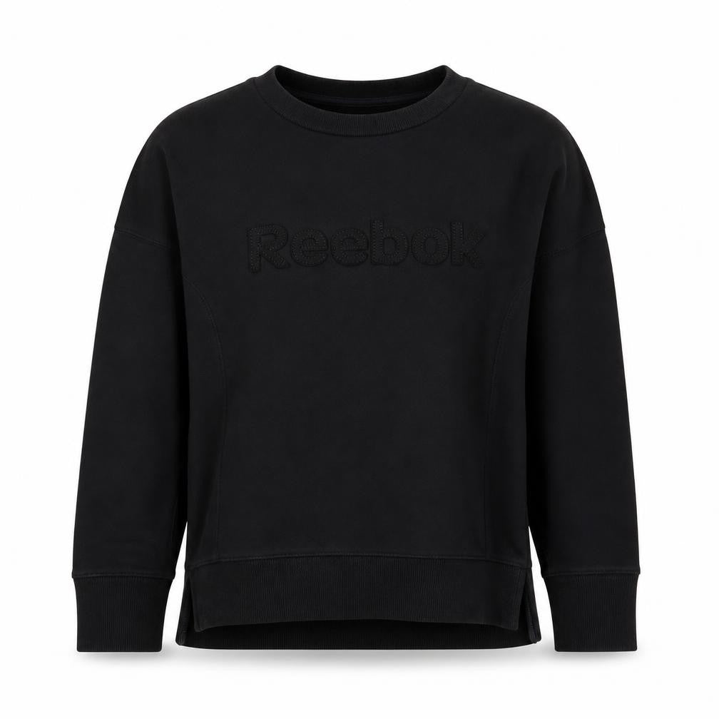 Reebok Women’s Black S Logo Crew Neck Pullover Sweatshirt