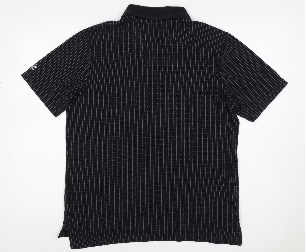IZOD Men’s Black Pinstripe Cool-FX Performance Polo Shirt M