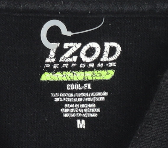 IZOD Men’s Black Pinstripe Cool-FX Performance Polo Shirt M