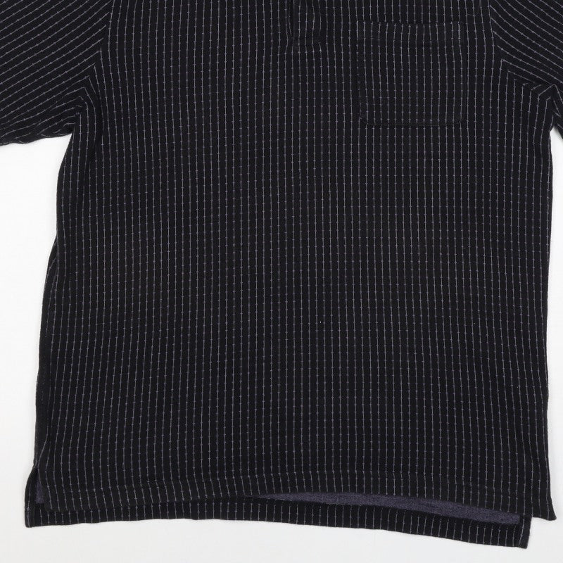 IZOD Men’s Black Pinstripe Cool-FX Performance Polo Shirt M