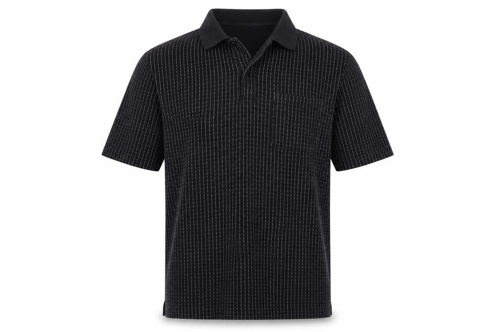 IZOD Men’s Black Pinstripe Cool-FX Performance Polo Shirt M