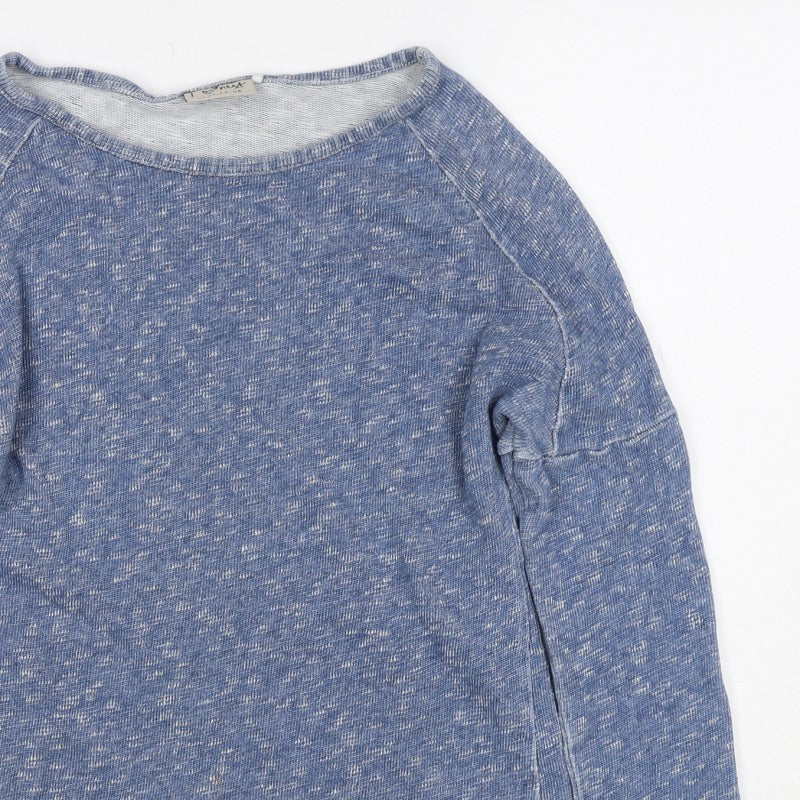 Next Girls Blue Marl Cotton Pullover Sweatshirt Age 9 Years