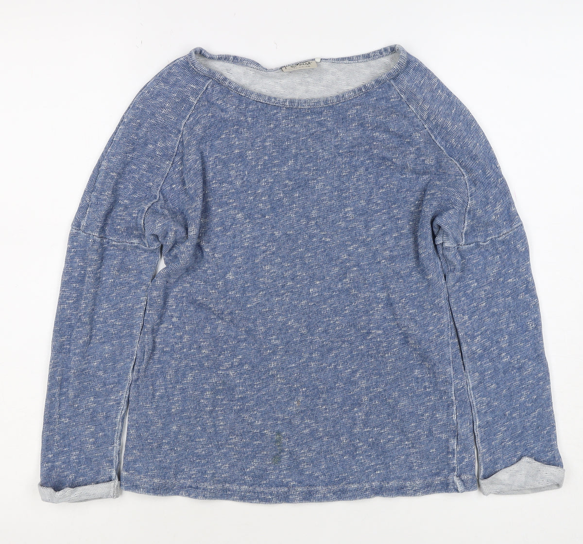 Next Girls Blue Marl Cotton Pullover Sweatshirt Age 9 Years