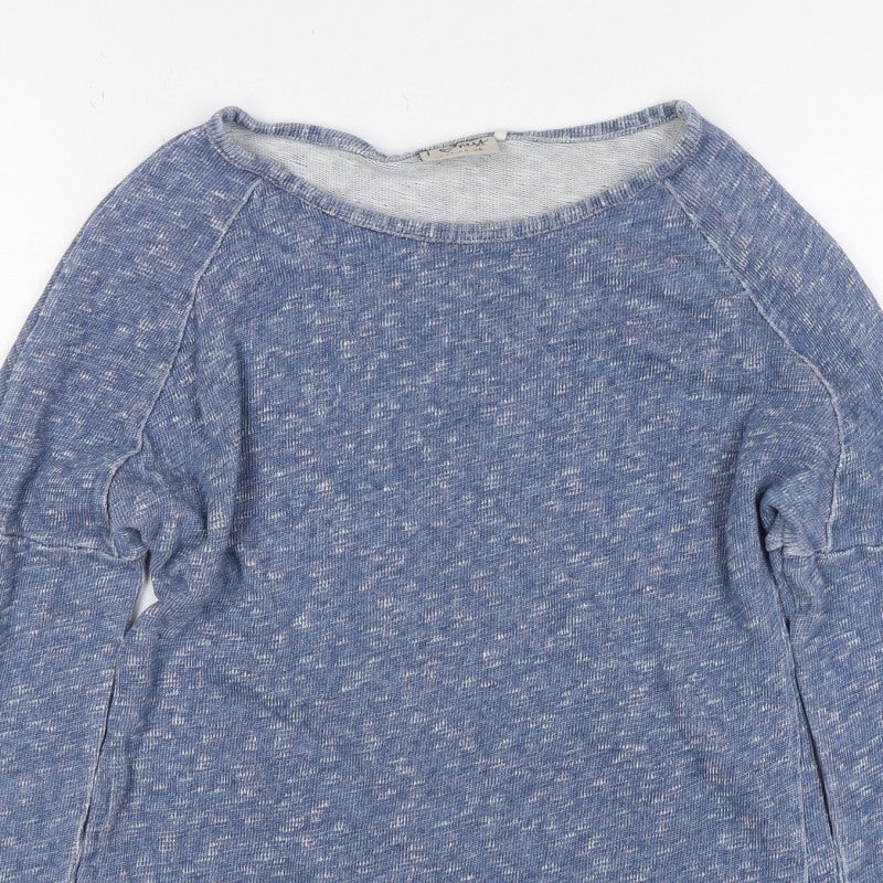 Next Girls Blue Marl Cotton Pullover Sweatshirt Age 9 Years