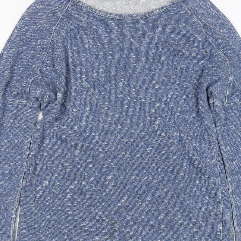 Next Girls Blue Marl Cotton Pullover Sweatshirt Age 9 Years