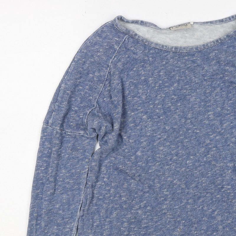 Next Girls Blue Marl Cotton Pullover Sweatshirt Age 9 Years