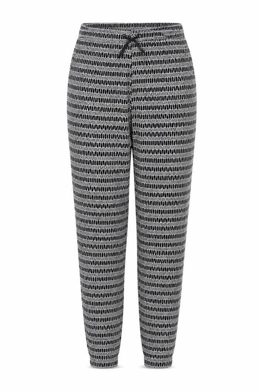 Next Women Black White Geometric UK 10 Tapered Jogger Trousers