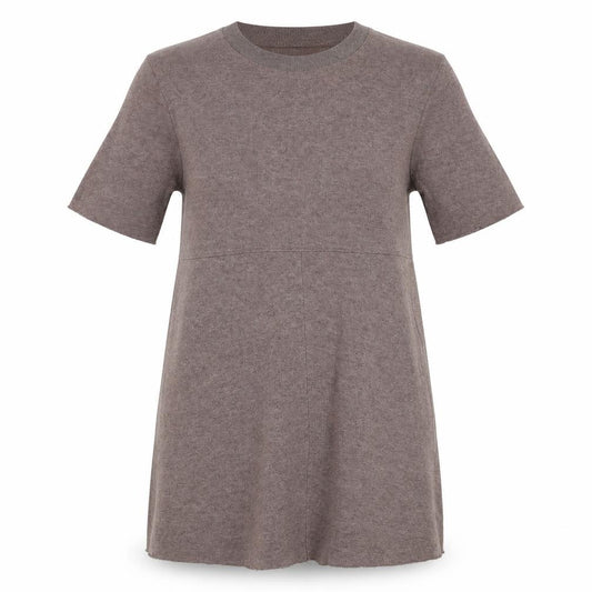 Zara Women Brown M Knit Jumper Dress Crew Neck Half Sleeve