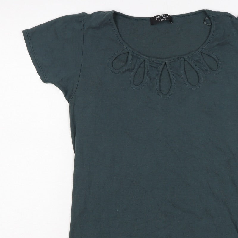 Moda at George Women's Teal UK 18 Basic Cap Sleeve Cotton T-Shirt