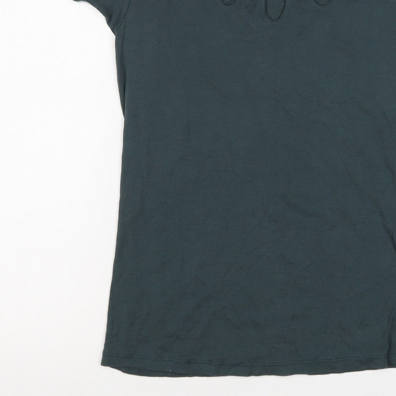 Moda at George Women's Teal UK 18 Basic Cap Sleeve Cotton T-Shirt