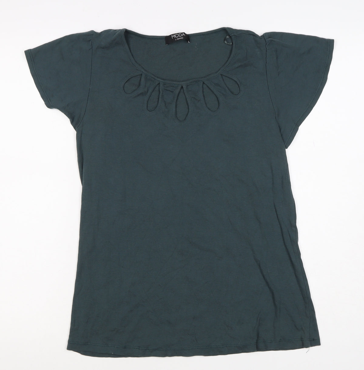 Moda at George Women's Teal UK 18 Basic Cap Sleeve Cotton T-Shirt