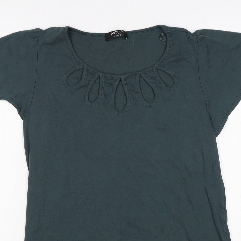 Moda at George Women's Teal UK 18 Basic Cap Sleeve Cotton T-Shirt
