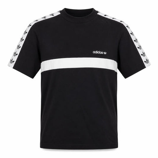 adidas Mens M Black White Trefoil Logo Colourblock T-Shirt