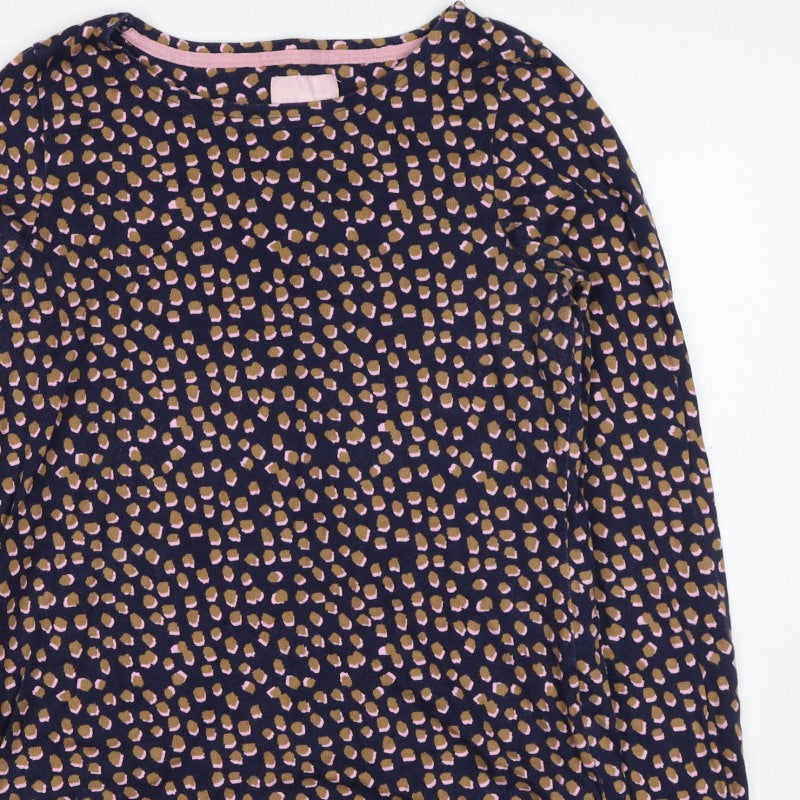Joules Women’s Blue Leopard Print Basic Jersey Top UK 12