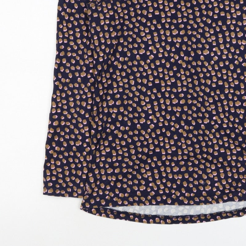 Joules Women’s Blue Leopard Print Basic Jersey Top UK 12