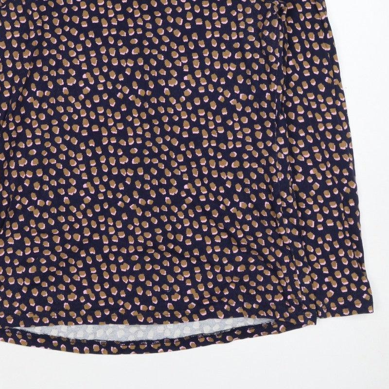 Joules Women’s Blue Leopard Print Basic Jersey Top UK 12