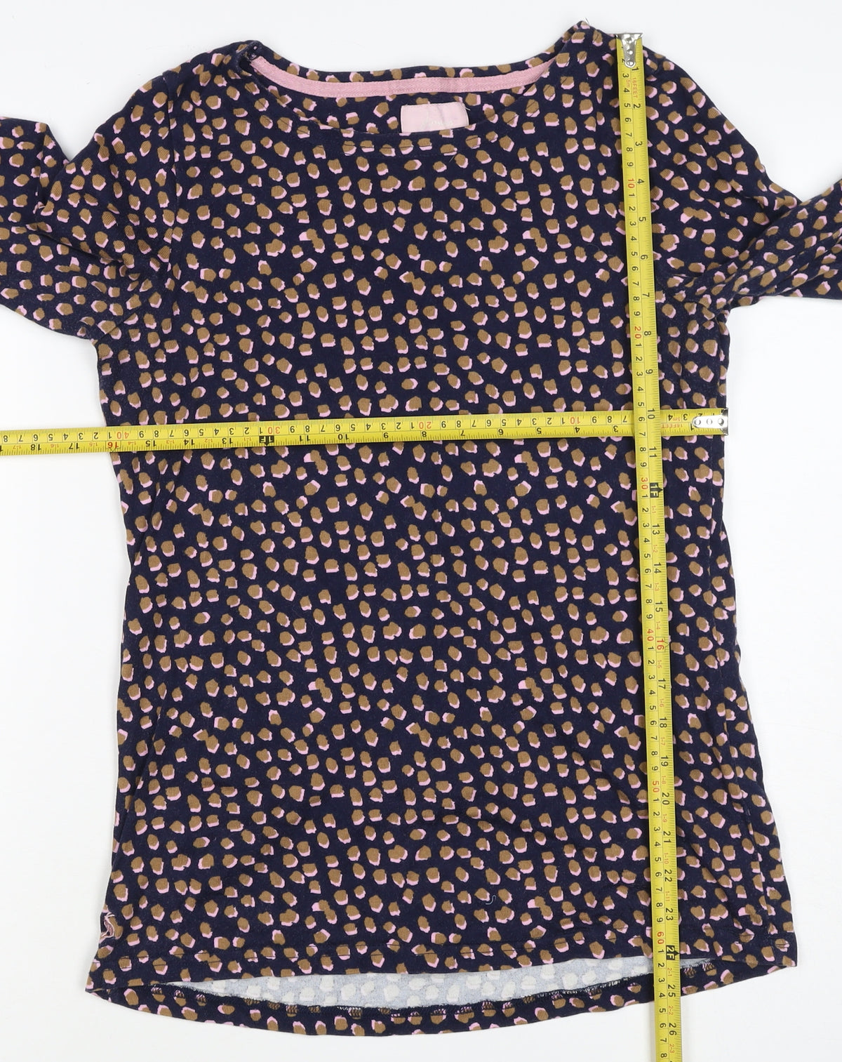 Joules Women’s Blue Leopard Print Basic Jersey Top UK 12