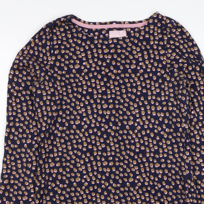 Joules Women’s Blue Leopard Print Basic Jersey Top UK 12