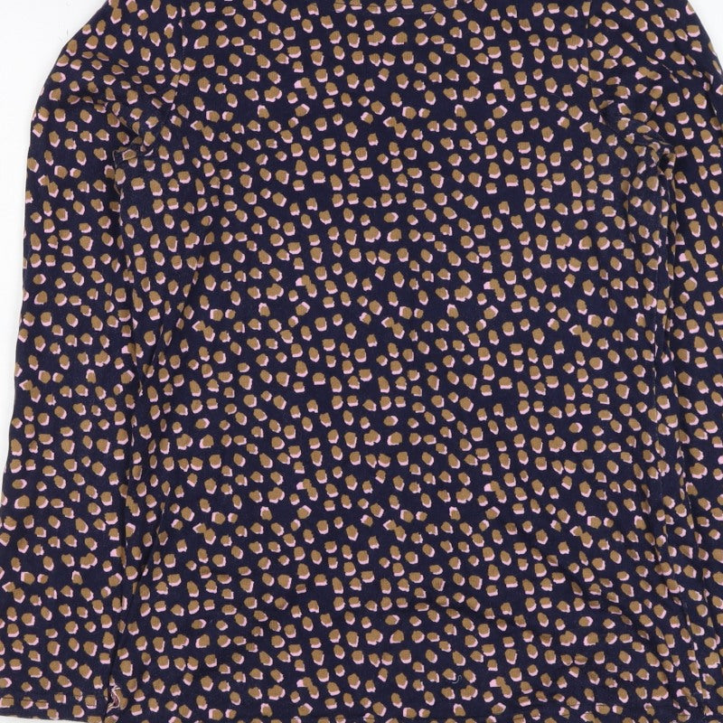 Joules Women’s Blue Leopard Print Basic Jersey Top UK 12