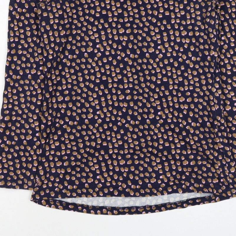 Joules Women’s Blue Leopard Print Basic Jersey Top UK 12