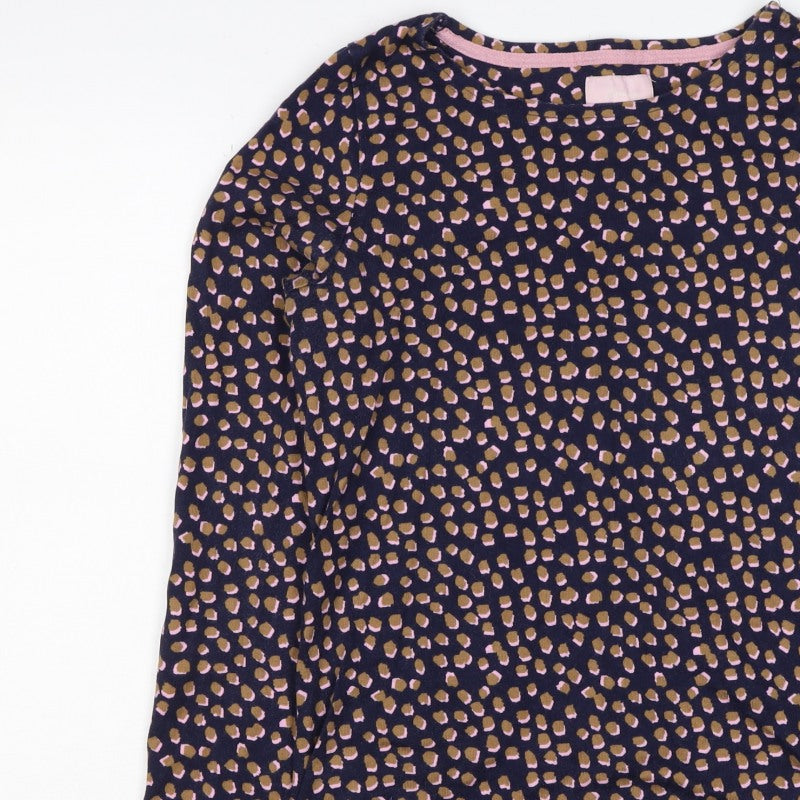Joules Women’s Blue Leopard Print Basic Jersey Top UK 12
